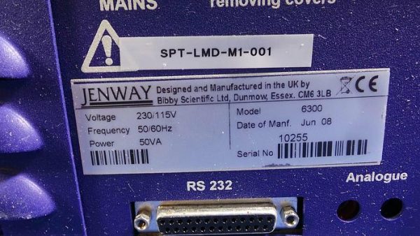 اطلاعات فنی دستگاه jenway 6300
