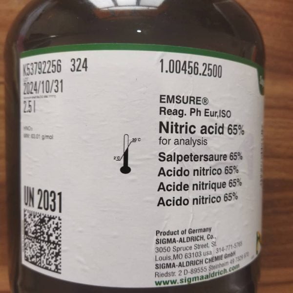 نیتریک اسید 65 درصد مرک کد 100456