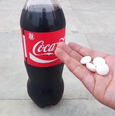 قرص نعنا و نوشابه