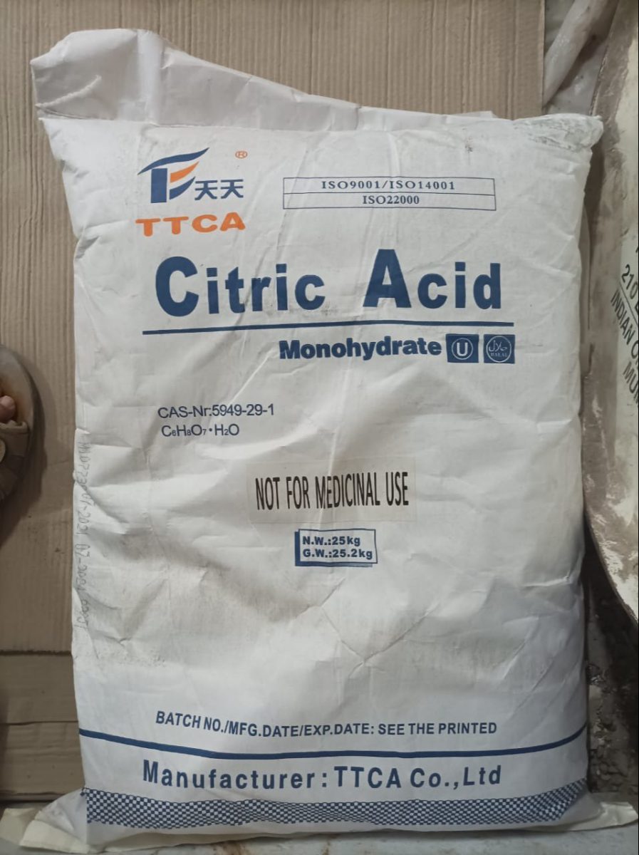 سیتریک اسید آبدار TTCA سیتریک اسید آبدار TTCA