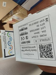 فیلتر سر سرنگی PTFE استریل قطر 30 میلی متر پور سایز 22