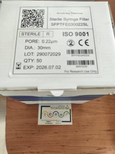 فیلتر سر سرنگی استریل SFPTFE030022SL