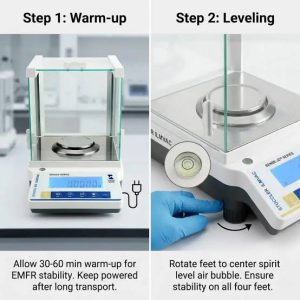 Warm-up و گرم کردن ترازوی آزمایشگاهی